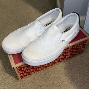 MENS VANS SLIP ON ALL WHITE